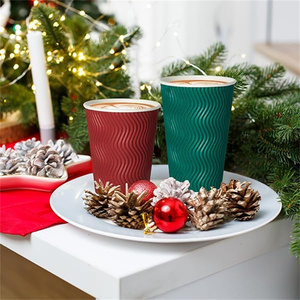 Vaso de Papel Desechable Blanco Minimalista P&M, Grueso, de Doble Pared, Aislado, de Grado Alimenticio, con Tapa Blanca para Café, Vino, Agua Mineral - Product Image 5