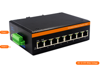 Switch Ethernet PoE 8 ports 100 Mbps 802.3af/at, alimentation PoE, rail DIN industriel, alimentation double redondante DC12-57V