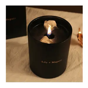 Lambey Highly Premium Matte Black Jar Natural Soy Wax Scented Candles