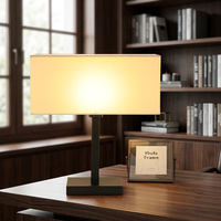 Table à LED moderne américaine de luxe grande taille, ombre de chevet en tissu chaud, fourniture en cristal pour salon, fer et bureaux