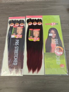Échantillon Gratuit 225g 52 pouces 3X EZ Braiding Hair Vente en Gros Mèches Synthétiques Yaki Pré-Étirées de Haute Qualité pour Tresses Africaines - Product Image 1