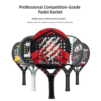 Raquette de padel personnalisée avec logo d'usine, en fibre de carbone 3K 12K 18K et EVA, écologique, durable, légère, de forme ronde/diamant/goutte d'eau