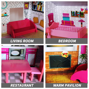 Juguetes plegables multifuncionales para bebés, <span class=keywords><strong>casa</strong></span> de <span class=keywords><strong>muñecas</strong></span> con muebles en miniatura, venta al por mayor - Product Image 4