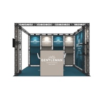 Stand d'exposition 10x10 sans outils, en aluminium, avec étagères en tissu SEG pour salon professionnel
