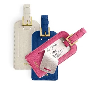 Custom Soft Faux Leather Name Luggage Tags Environmental Baggage Tag with Buckle - Product Image 4