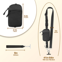 Sangles de téléphone portable personnalisées en usine avec cordon antivol, ensemble complet de sacs à bandoulière en nylon