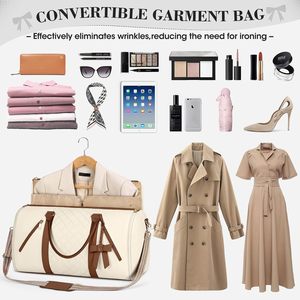 Grande borsone da viaggio in pelle convertibile per <span class=keywords><strong>donna</strong></span> borsa da viaggio Beige borsa da scarpe per Sport da <span class=keywords><strong>donna</strong></span> - Product Image 4