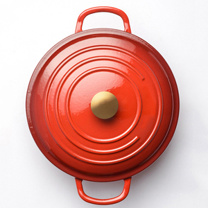 Vente <span class=keywords><strong>en</strong></span> Gros d'Accessoires de Cuisine Modernes: Casserole Ronde Peu Profonde <span class=keywords><strong>en</strong></span> <span class=keywords><strong>Fonte</strong></span> Émaillée pour Cuisine, Marmite avec Couvercle - Product Image 4
