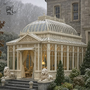 Pavillon de jardin en verre à dôme en fer forgé sculpté de style victorien, personnalisé, <span class=keywords><strong>pour</strong></span> projet de villa - Product Image 1