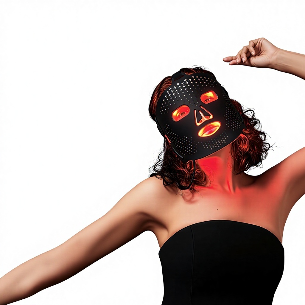 Handheld LED Facial Therapy Mask for Targeted Skin Care & Wrinkle Reduction