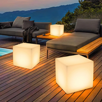 Meuble Lumineux 35cm 40cm 43cm, Siège Cube LED 3D Clignotant, Chaise Cube LED Lumineuse, Siège Cube Lumineux, Table d'Appoint LED Moderne