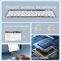 IFacemall - Mini Teclado Inalámbrico Oficial para Juegos, de Aluminio, con Retroiluminación RGB, Bluetooth, para Computadora Portátil, Tableta, iMac, iPad