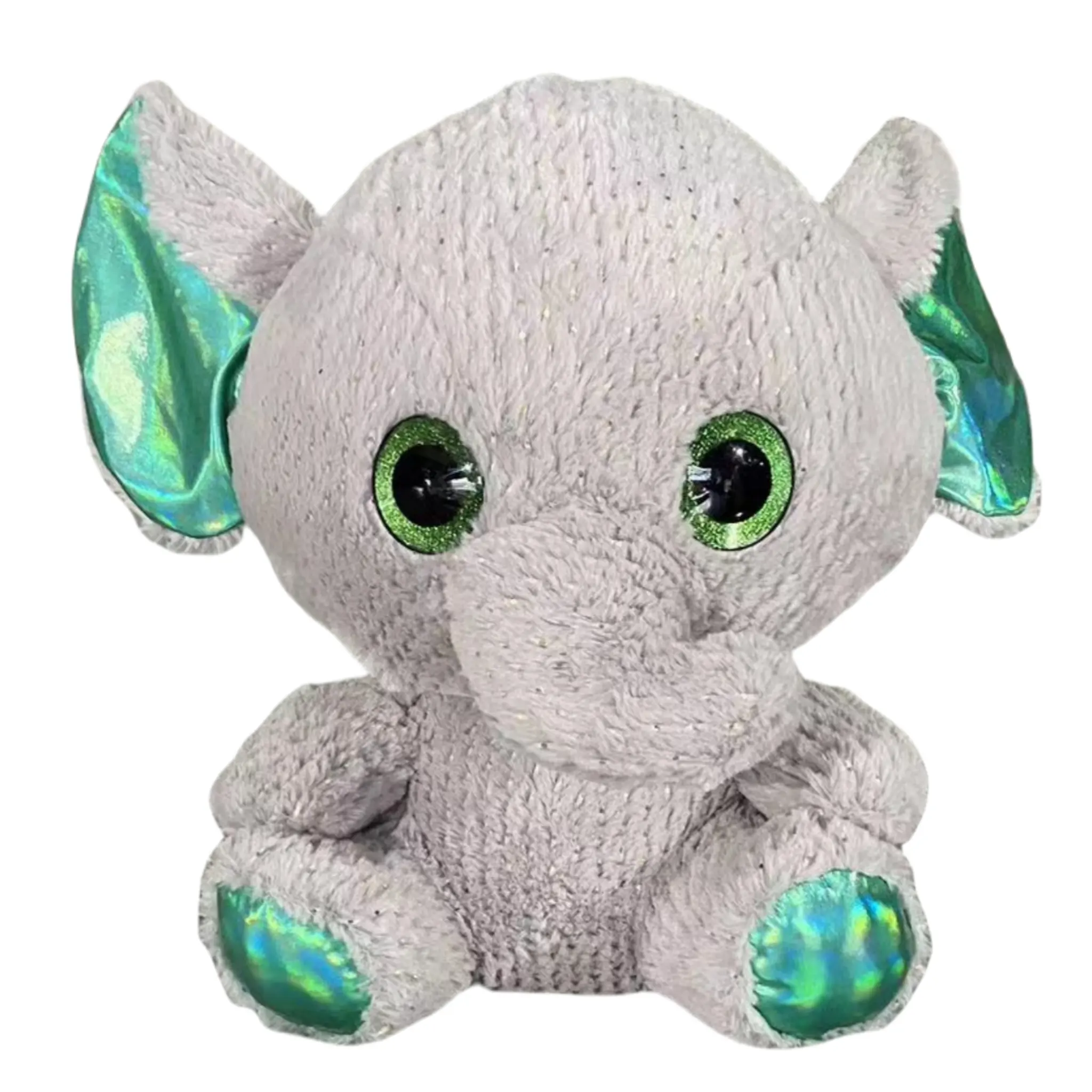Mainan hewan gajah lembut boneka hewan kustom oem mata besar Flash mainan boneka hewan kustom kulit mainan mewah kustom pabrik