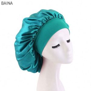 Bonnet de nuit en satin à large bande pour femme, pour soins de beauté - Product Image 6