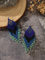 Boucles d'oreilles bohèmes à pampilles perlées, faites à la main, avec breloque oiseau, style ethnique, vente en gros, bijoux vintage rétro tendance pour femmes