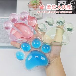 Transparent Silicone Cat Paw Wrist Pad Pink Blue Green Water Resistant Office Use - Product Image 1