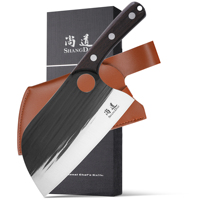 SHANGDAO couteau couperet à viande 7.8 "couteau de boucher pour couper couteau hachoir en acier inoxydable couperets à légumes et manche en bois