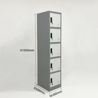 Armoire de rangement industrielle murale en acier à 5 portes pour entrepôt et atelier – Meuble de rangement métallique durable