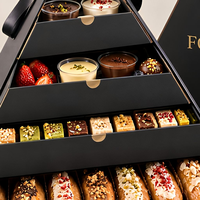 Boîte pyramide personnalisée avec logo, en carton, pour emballage de desserts, plateau de présentation alimentaire avec plateaux pour gâteaux et pâtisseries