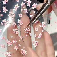 Autocollants pour ongles à motifs floraux roses et blancs, décorations de fleurs de cerisier, autocollants pour ongles auto-adhésifs pour femmes, décoration d'ongles