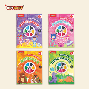 Keybaby Palette de Couleurs Pinceaux <span class=keywords><strong>Aquarelle</strong></span> Livre de Coloriage <span class=keywords><strong>Simple</strong></span> pour Enfants Thème Dinosaure Princesse Fête Amusante Papier à Peindre pour la Maison - Product Image 6