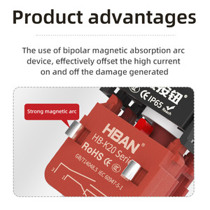 Interruptor de Botón Pulsador de 22 mm, IP65, Antierror, para Ascensor, Botón de Parada de Emergencia, 20A, HBAN de Fábrica - Product Image 2