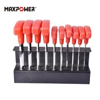 MAXPOWER – jeu de clés à tête sphérique hexagonale de haute qualité, 10 pièces, CRV à bras Long, Durable et utile