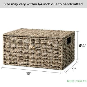 Cestas de mimbre de algas marinas de buena calidad para almacenamiento: Cestas tejidas a mano para organizar despensas y estantes de Vietnam a precio económico. - Product Image 2