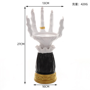 Halloween Palm Candlestick Tray Atmósfera Decoración Pascua Bruja Horror Palm Tabletop Resina Ornamento - Product Image 6