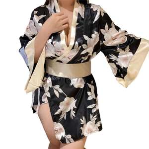 Seksi İç Giyim Kadın Japon Tarzı Kimono Oyun Üniforması Baştan Çıkarıcı Kıyafet Baskılı Oyun Bornozu - Product Image 1