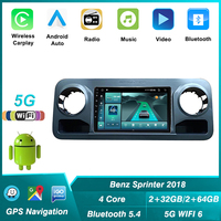 Autoradio multimédia Android 5G+2.4G double bande WIFI BT 5.4 2 Go OBD2 pour Mercedes Benz Sprinter 2018-2022 avec navigation GPS