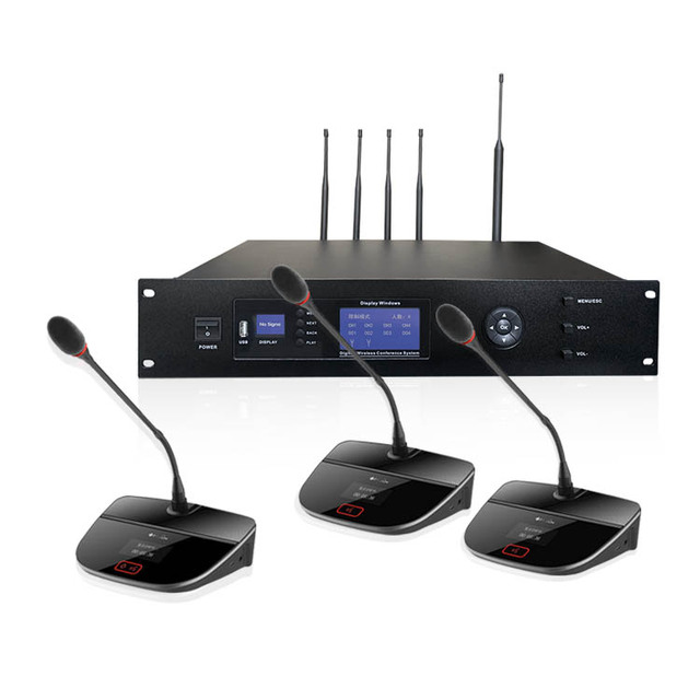 HUAIN High End Professional Congress WiFi UHF Discussion Video Wireless Microphone Audio Digital Conference System