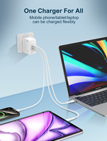 Chargeur mural LDNI Q7-MI 67W Super Rapide GaN 3 ports 1A 2C, chargeur officiel autorisé MI, HyperCharge PD, chargeur de voyage