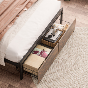 Lit rembourré avec rangement sous le lit et station de charge intégrée dans la tête de lit pour hôtel, appartement, commande en gros, OEM, ODM, directement de l'usine - Product Image 3