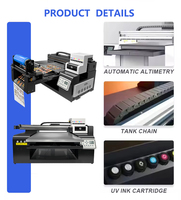 Mesin Printer UV Inkjet Flatbed Otomatis 6090 Baru untuk Kepala I3200 DX7, Pencetak Kaca, Kayu, Papan Akrilik, dan Dinding