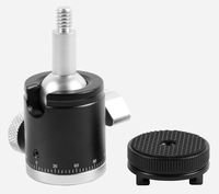 Mini tête sphérique avec support de chaussure froide et vis de 1/4 "pour appareil photo DSLR, support de lumière, Smartphone, monopode, Gopro