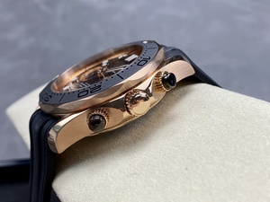 Reloj Mecánico de Lujo, Super Calidad, Resistente al Agua, 44mm, N1 Factory, Movimiento 9900, Oro Rosa, Cerámica Negra, Cronógrafo, 300m - Product Image 4