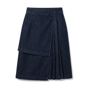 Custom <b>Womens</b> Denim <b>Maxi</b> <b>Skirt</b> Dark Wash Denim High Waist Private Label Wholesale Production Bulk Supply - Product Image 1