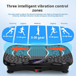 Plateforme vibrante verticale noire pour massage électromagnétique, machine de fitness pour usage domestique et salle de sport - Product Image 4