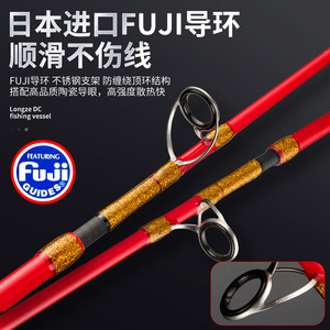 Canne à pêche en mer en fibre de carbone pour la pêche au bar, 2 brins, action moyenne, 1,5-1,8 m, guides <span class=keywords><strong>Fuji</strong></span>, taille portable - Product Image 3