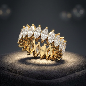 Excellente bague en diamant de laboratoire taille marquise, argent sterling 925, or 9K 14K 18K, élégante pour femme, idéale pour fiançailles et bijoux fins - Product Image 1