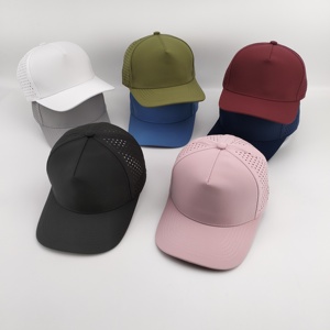 Gorra de Béisbol Impermeable de 5 Paneles con Logotipo Personalizado, Orificios Cortados con Láser, Secado Rápido, Gorra Deportiva - Product Image 1