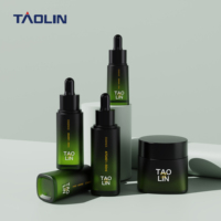 Flacon pompe carré en PETG Taolin pour soins de la peau, 15-150 ml, pour toner, huile essentielle, dentifrice, lotion, vert, personnalisable