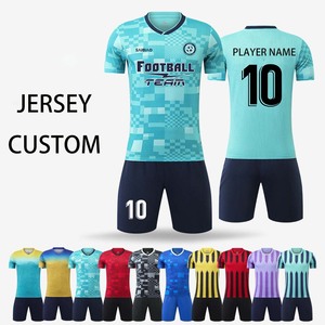 Maillot de football unisexe de haute qualité, style ample, ensemble uniforme de football à manches courtes, séchage rapide, tenue de football d'équipe - Product Image 1
