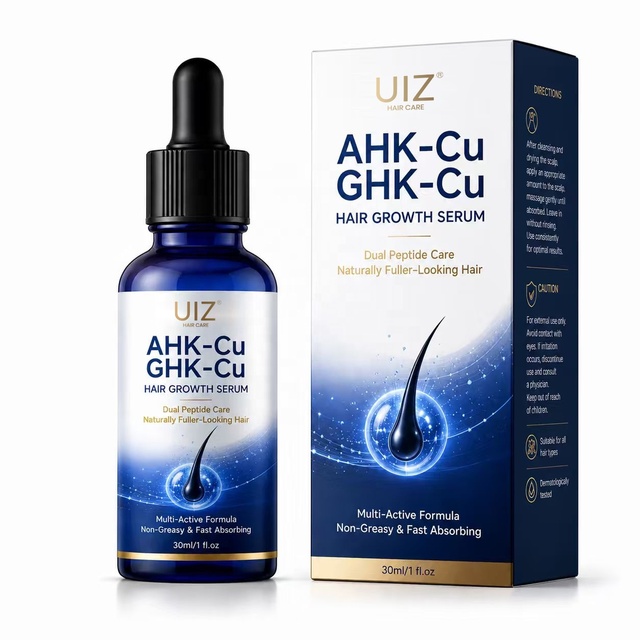 Anti Thinning Hair Loss Serum 10000ppm AHK-Cu GHK-Cu Hair Growth Serum Oil Scalp Care Nourishing Peptide Hair Essential