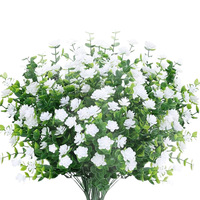 Élégant bouquet de camélias et d'eucalyptus artificiels blancs, fleurs artificielles au toucher réel pour la décoration de mariage, de scène, d'hôtel, de table à la maison