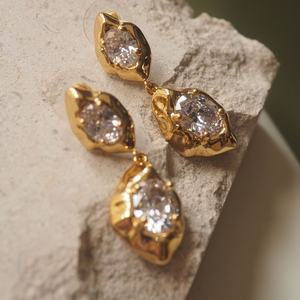 ต่างหูห้อยระย้าทรงเรขาคณิตสไตล์ยุโรปอเมริกัน ประดับเพชรซิร์คอน ดีไซน์เฉพาะตัว โดดเด่นมีเอกลักษณ์ เหมาะสำหรับใส่ไปทำงาน - Product Image 3