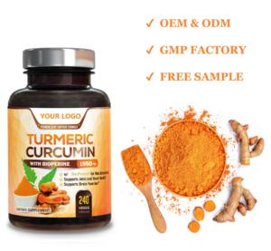 OEM ODM prend <span class=keywords><strong>en</strong></span> charge les compléments alimentaires pour la santé immunitaire, curcuma curcumine 95% pur <span class=keywords><strong>en</strong></span> capsules pour adultes, 60 capsules/flacon - Product Image 2