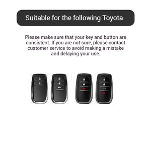 Nouvelle coque de protection pour clé de voiture en alliage de zinc et cuir pour Toyota CHR Hilux Fortuner Land Cruiser 200 Camry Corolla Crown RAV4 Highland - Product Image 3
