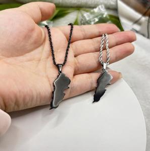 <span class=keywords><strong>Liban</strong></span> Carte colliers Art Gift, Libanais Bijoux collier Unisexe Bijoux hommes pendentif acier inoxydable or 18k corde chaîne lien - Product Image 2